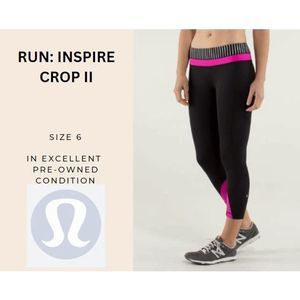 Lululemon Run: Inspire Crop II Size 6 EUC